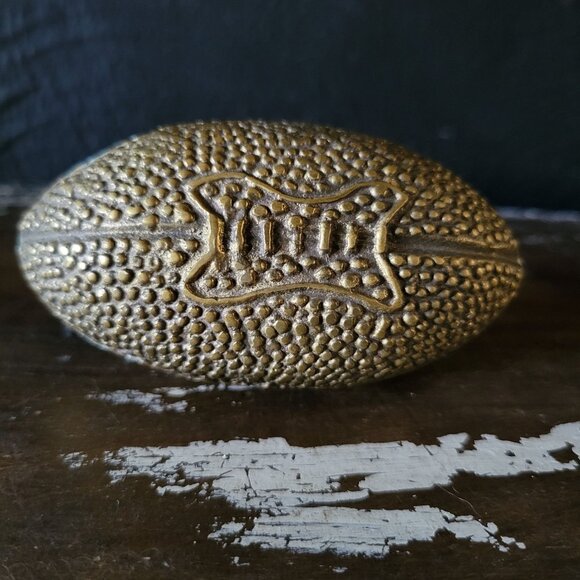 Small Vtg Brass Football Paperweight, Gift for Coach, Football Player / Fan - Picture 6 of 7